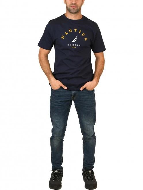 tricou cu maneci scurte pt. barbati Nautica Schooner T-Shirt albastru inchis 5