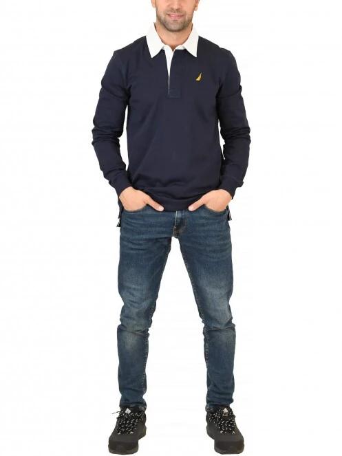 tricou cu guler pt. barbati Nautica Tye Rugby Shirt albastru inchis 5