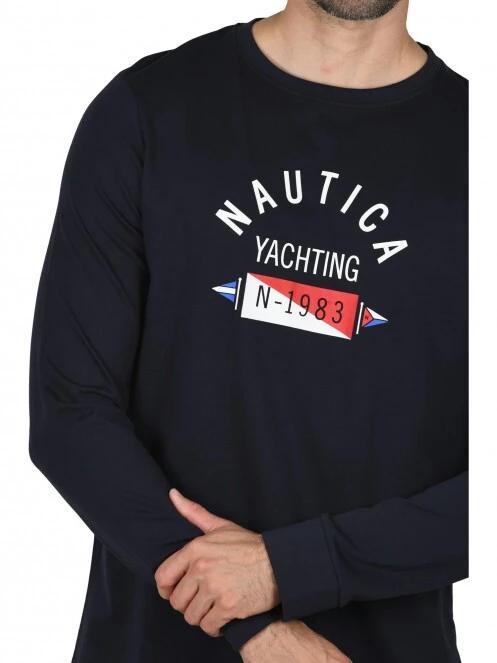tricou cu maneci lungi pt. barbati Nautica Coney LS T-Shirt albastru inchis 5