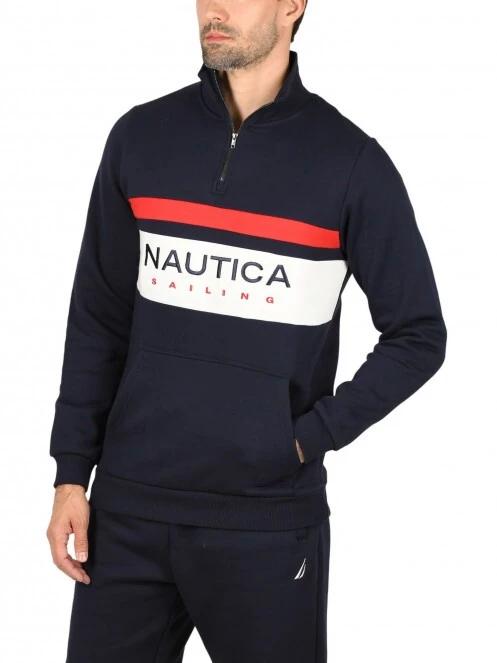 pulover pt. barbati Nautica Colton 1/4 Zip Top albastru inchis 2