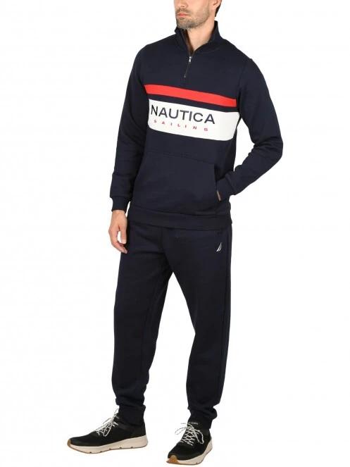 pulover pt. barbati Nautica Colton 1/4 Zip Top albastru inchis 5