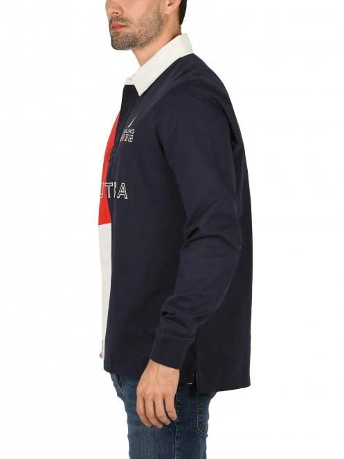 tricou cu maneci lungi si guler pt. barbati Nautica Nolan Rugby Shirt albastru inchis 3