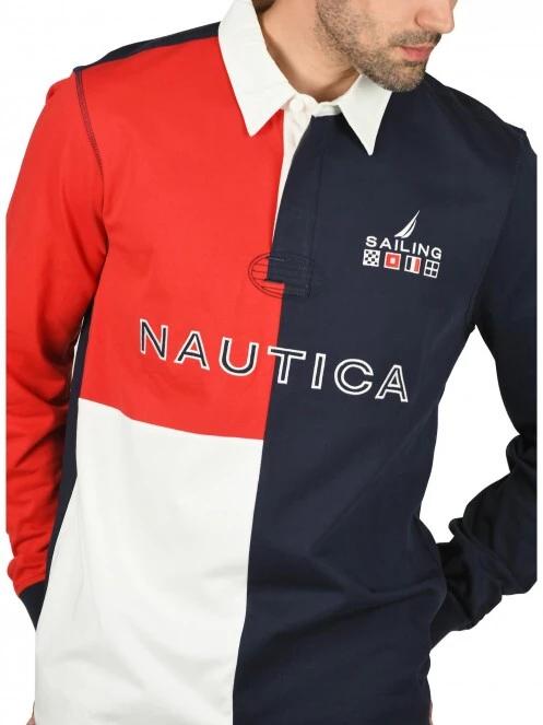 tricou cu maneci lungi si guler pt. barbati Nautica Nolan Rugby Shirt albastru inchis 5