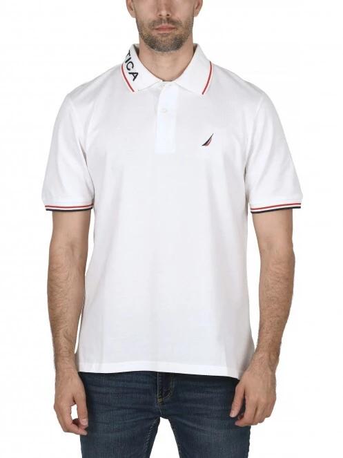 tricou cu guler pt. barbati Nautica Bromley Polo Shirt alb 2