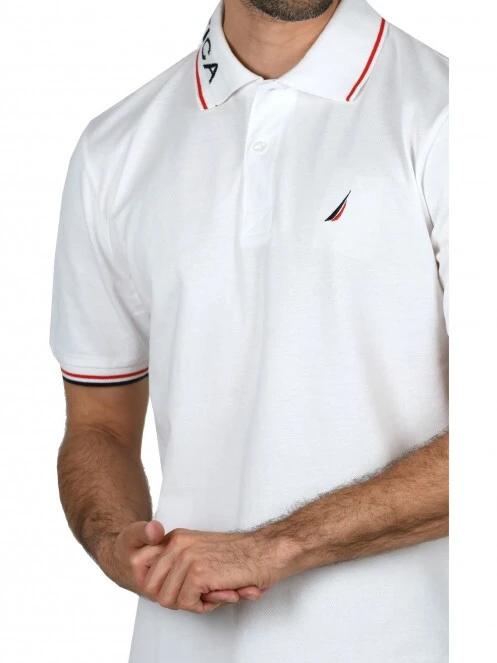 tricou cu guler pt. barbati Nautica Bromley Polo Shirt alb 5