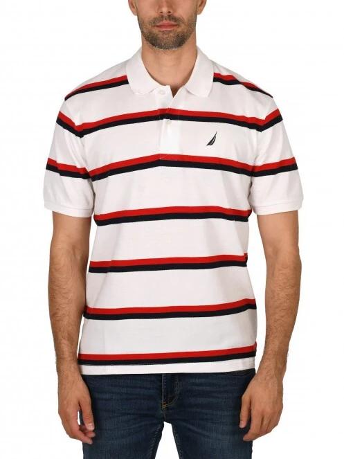 tricou cu guler pt. barbati Nautica Brennan Polo Shirt alb 2