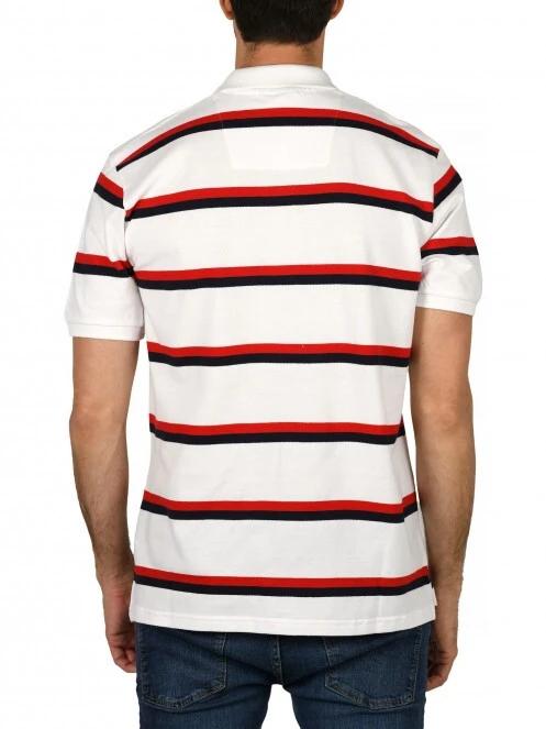 tricou cu guler pt. barbati Nautica Brennan Polo Shirt alb 4