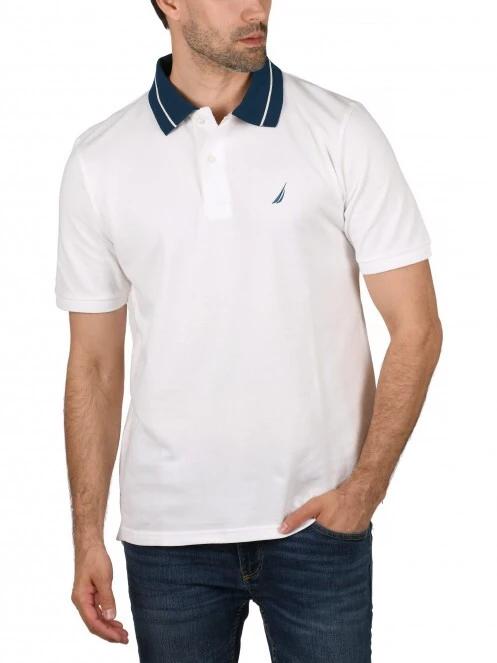 tricou cu guler pt. barbati Nautica Rogan Polo Shirt alb 2