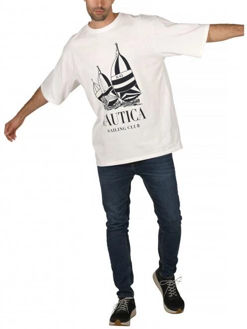 tricou cu maneci scurte pt. barbati Nautica Denton Oversized T-Shirt alb 5