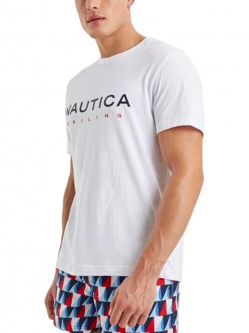 tricou cu maneci scurte pt. barbati Nautica Jax T-Shirt B&T alb 3