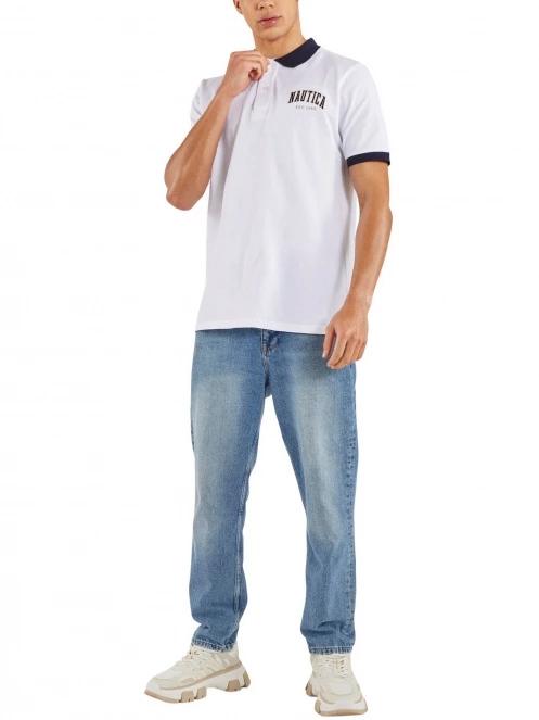tricou cu guler pt. barbati Nautica Banks Polo Shirt alb 4