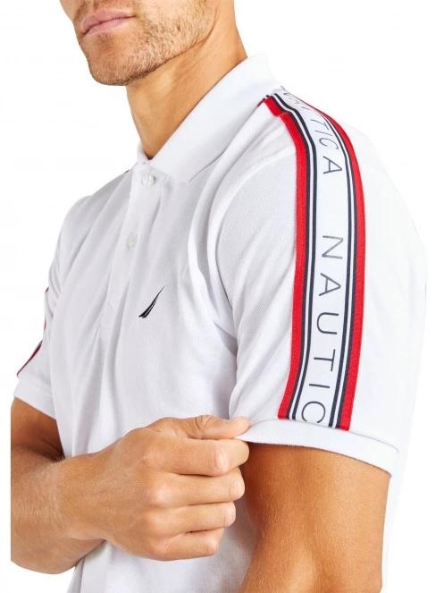 tricou cu guler pt. barbati Nautica Davie Polo Shirt alb 4