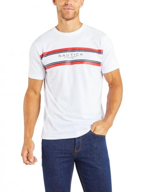 tricou cu maneci scurte pt. barbati Nautica Ivo T-Shirt alb 2