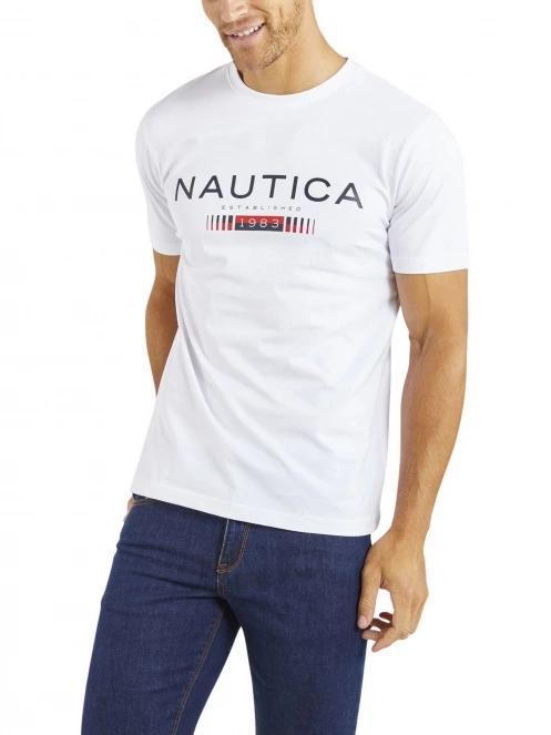 tricou cu maneci scurte pt. barbati Nautica Quinn T-Shirt alb 2