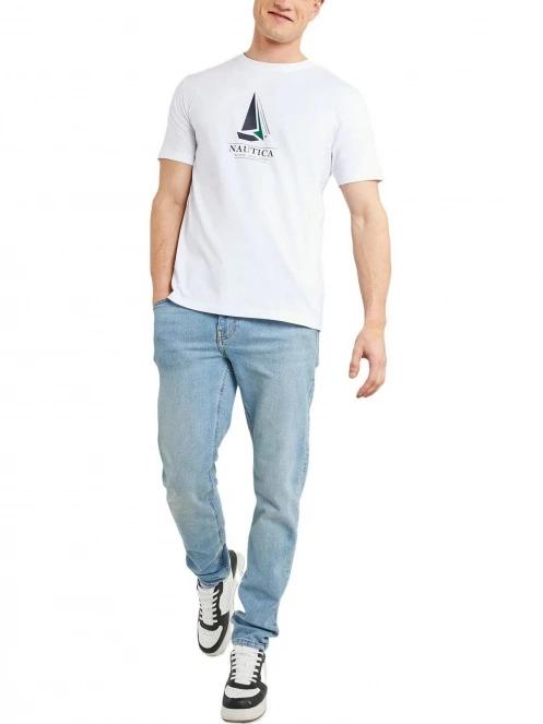 tricou cu maneci scurte pt. barbati Nautica Evander T-Shirt alb 4