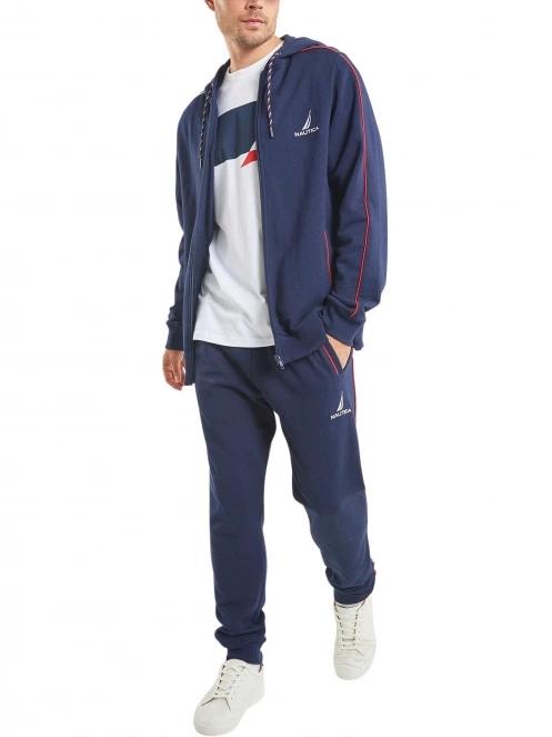 pulover cu gluga pt. barbati Nautica Myles FZ Hoody albastru inchis 4