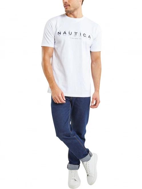 tricou cu maneci scurte pt. barbati Nautica Cade T-Shirt alb 4