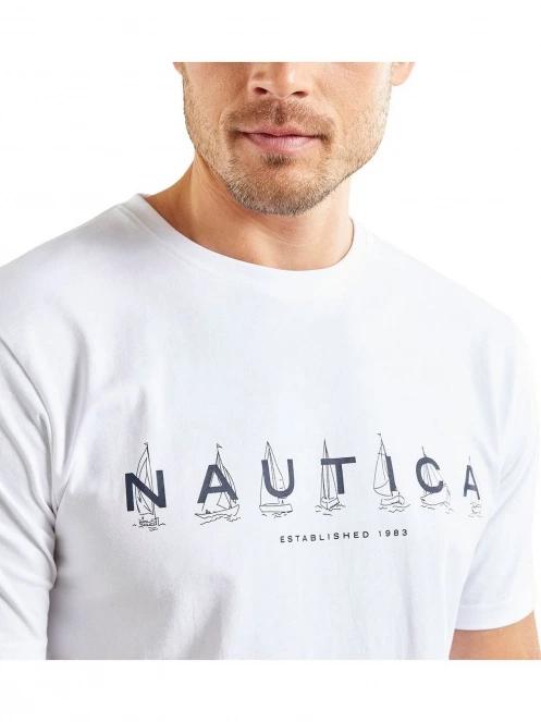 tricou cu maneci scurte pt. barbati Nautica Cade T-Shirt alb 5