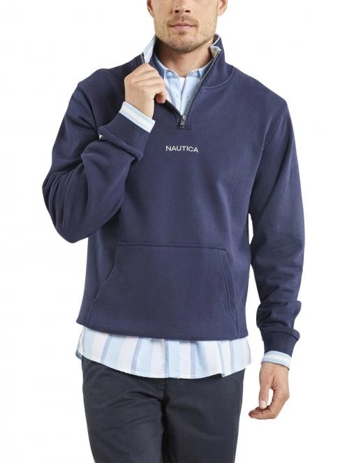 pulover pt. barbati Nautica Banff 1/4 Zip Top albastru inchis 2