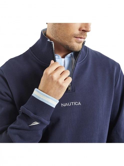 pulover pt. barbati Nautica Banff 1/4 Zip Top albastru inchis 6