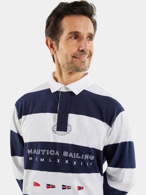 tricou cu maneci lungi pt. barbati Nautica Trivor Rugby Shirt albastru inchis 4