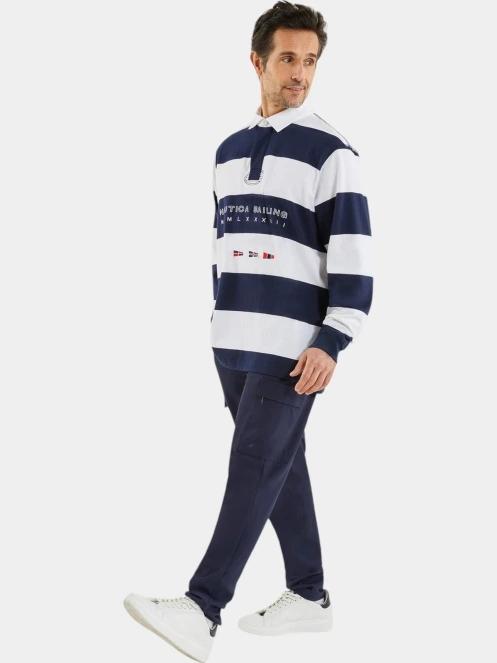 tricou cu maneci lungi pt. barbati Nautica Trivor Rugby Shirt albastru inchis 5