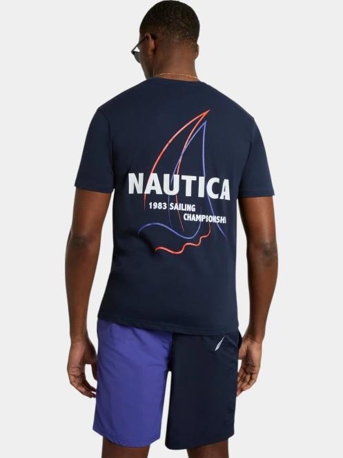 tricou cu maneci scurte pt. barbati Nautica Andrei T-Shirt albastru inchis 3