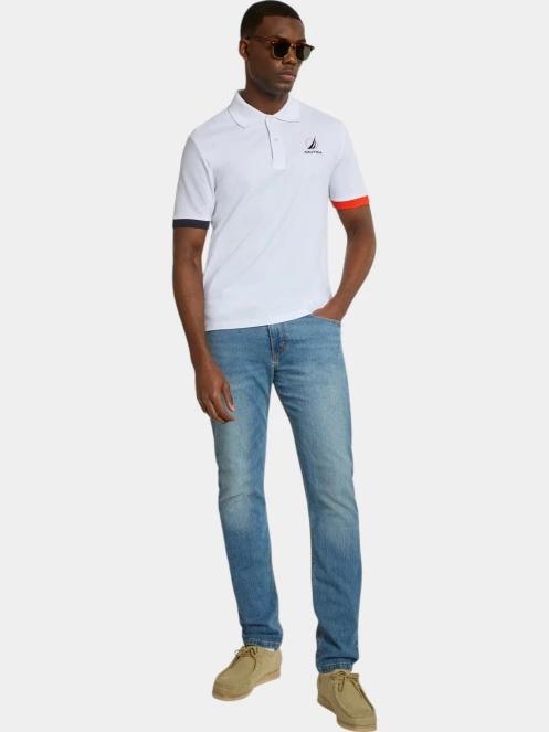 tricou cu guler pt. barbati Nautica Pascal Polo Shirt alb 4