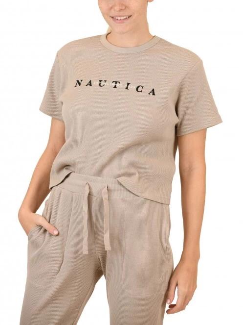 tricou cu maneci scurte pt. femei Nautica Ursa Crop T-Shirt nisip 2