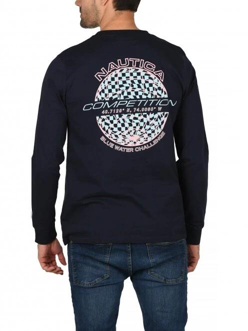 tricou cu maneci lungi pt. barbati Nautica Laconia LS T-Shirt albastru inchis 4