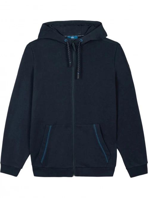 pulover cu gluga pt. barbati TBS Nolanzip albastru inchis 2