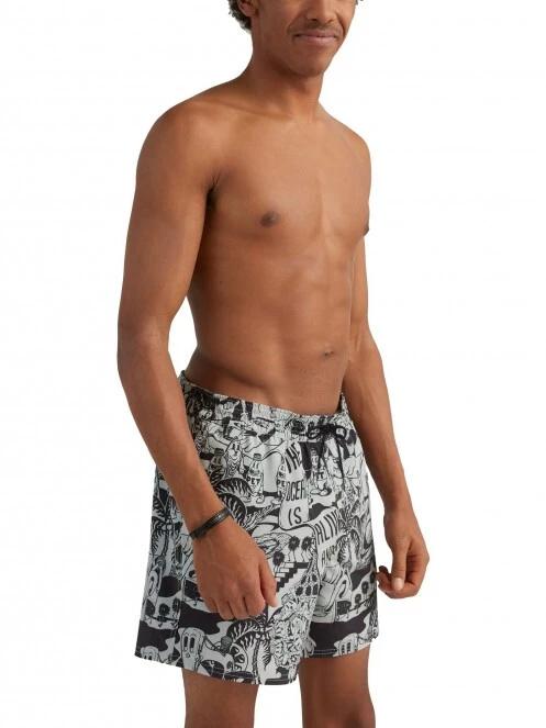 sorturi de baie pentru barbati pt. barbati O'Neill Packable Aop 15'' Hybrid Shorts negru 3