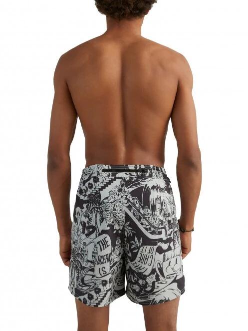 sorturi de baie pentru barbati pt. barbati O'Neill Packable Aop 15'' Hybrid Shorts negru 4