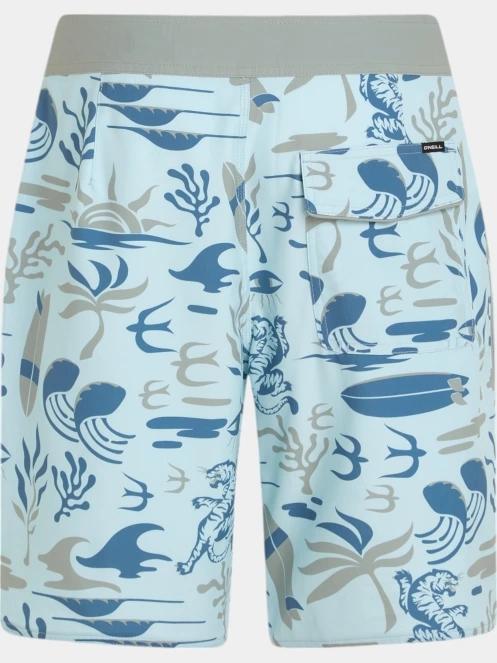 boardshort pt. barbati O'Neill Hyperfreak Mysto Scallop 19'' Boardshorts albastru deschis 9