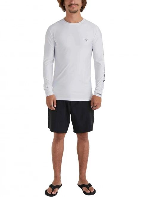 lycra cu maneci lungi pt. barbati O'Neill Essentials L/Slv Skins alb 4