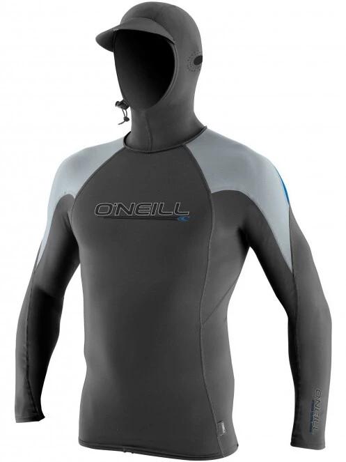 lycra cu maneci lungi pt. barbati O'Neill Premium Skins O'Zone L/S Rash Guard w/Hood gri 2