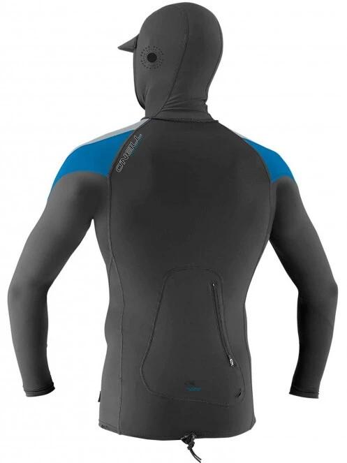 lycra cu maneci lungi pt. barbati O'Neill Premium Skins O'Zone L/S Rash Guard w/Hood gri 3
