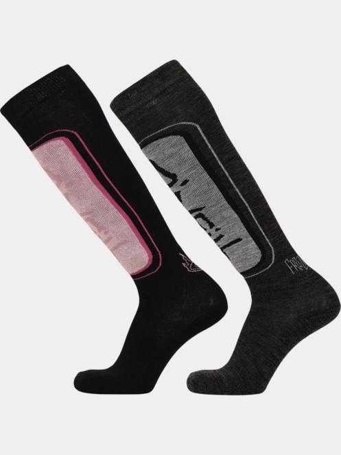 ciorapi de schi pt. femei O'Neill Ski kneehigh O'Neill logo 2-pack negru 2