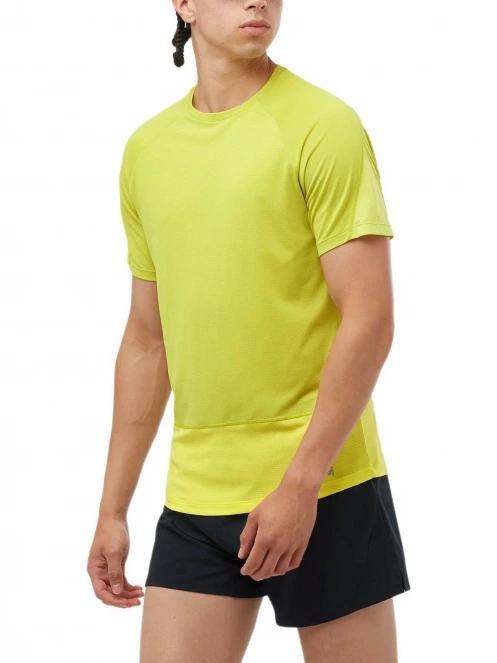 tricou pentru sport, cu maneci scurte pt. barbati Salomon Cross Run Ss Tee M galben 2