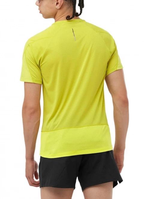 tricou pentru sport, cu maneci scurte pt. barbati Salomon Cross Run Ss Tee M galben 3