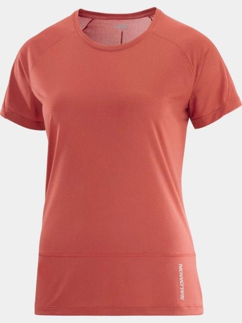 tricou pentru sport, cu maneci scurte pt. femei Salomon Cross Run Ss Tee W rosu 5