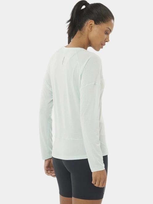 tricou cu maneci lungi, pentru sport pt. femei Salomon Cross Run Ls Tee W albastru deschis 3