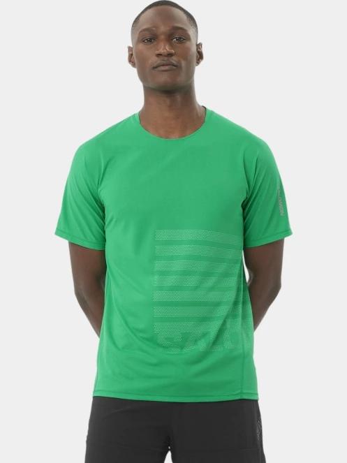 tricou pentru sport, cu maneci scurte pt. barbati Salomon Sense Aero Graphic verde 2