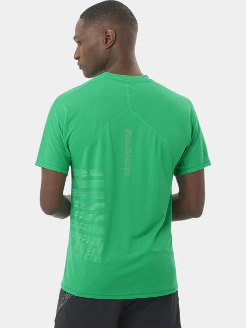 tricou pentru sport, cu maneci scurte pt. barbati Salomon Sense Aero Graphic verde 3