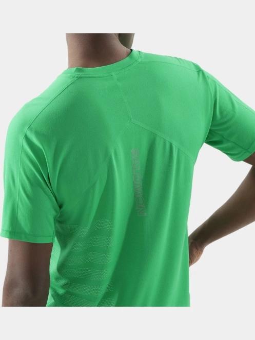 tricou pentru sport, cu maneci scurte pt. barbati Salomon Sense Aero Graphic verde 4