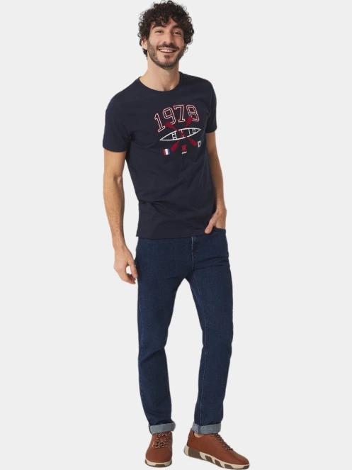 tricou cu maneci scurte pt. barbati TBS Smithtee albastru inchis 4