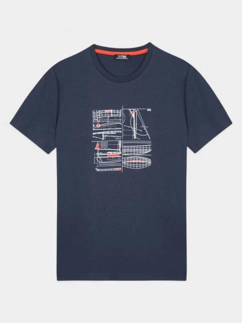 tricou cu maneci scurte pt. barbati TBS Stanytee albastru inchis 5