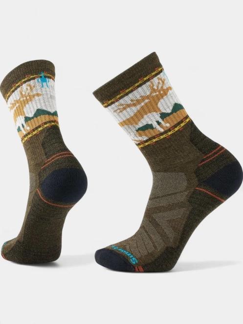 ciorapi pentru drumetii Smartwool Hike Light Cushion Mountain Moose Crew Socks oliv 2