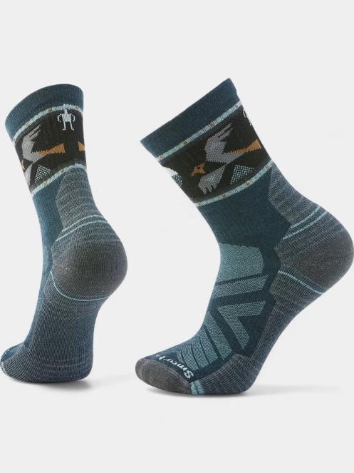 ciorapi pentru drumetii Smartwool Hike Light Cushion Soaring Print Mid Crew Socks albastru 2