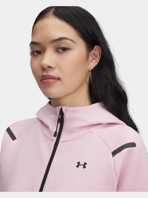 pulover cu gluga pt. femei Under Armour Unstoppable Fleece FZ roz 4